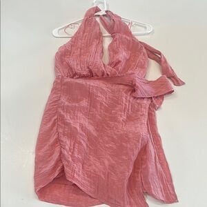 Vici Pink Halter Neck Dress